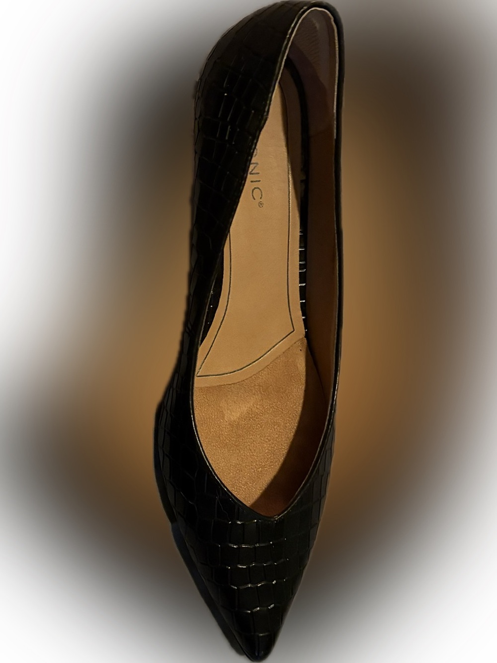 Vionic Josie Black Croc-Embossed Pointed-Toe Kitten Heels size 11 - Picture 3 of 15